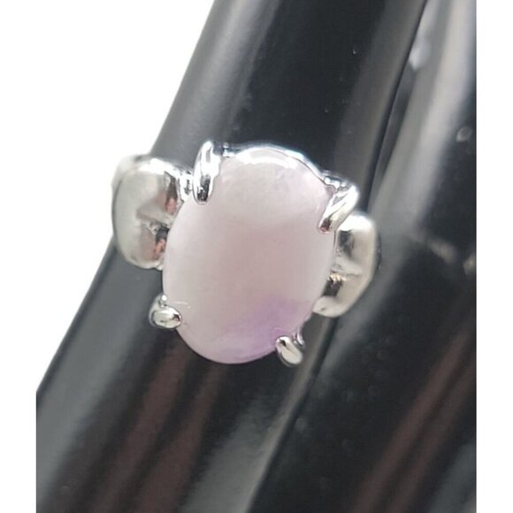 Purple Moonstone Ring Silver Plated Size 5.5 Heart Side Accents Vintage - Picture 1 of 16